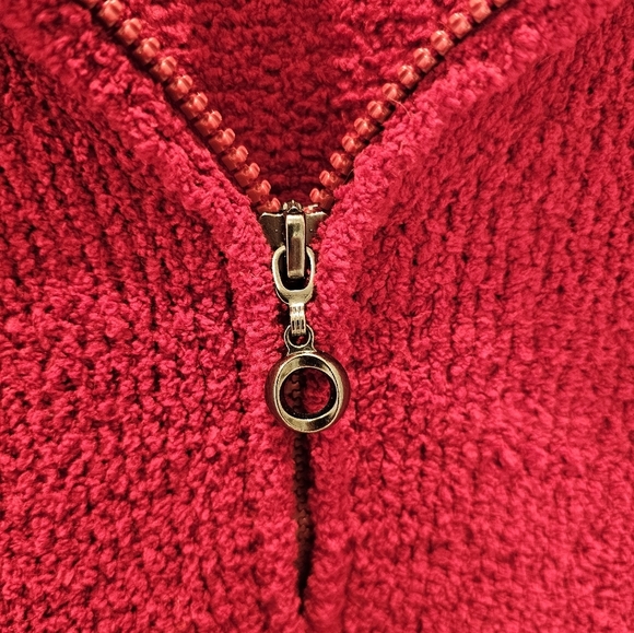 Colorado Clothing Red Popcorn Fleece Zip Jacket XL Luxury Knits Bouclé Style - Picture 3 of 7